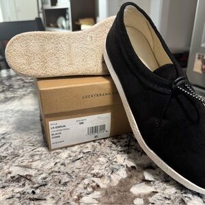 Lucky Brand Women’s  Black Suede Slip-On Loafers